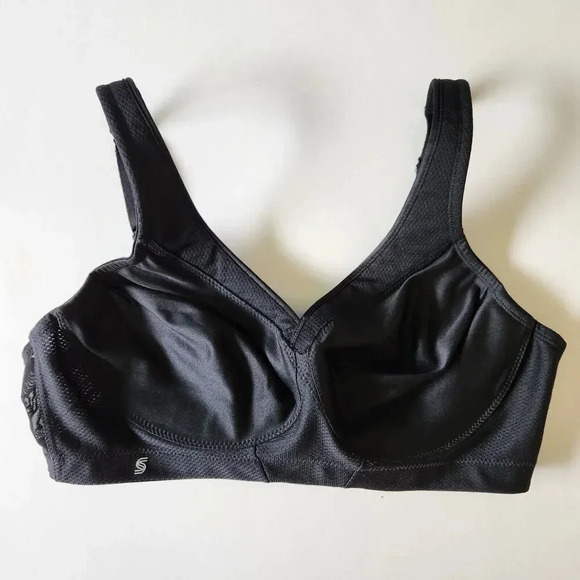 GLAMORISE SPORT Black MagicLift Seamless Wire-Free High Impact Sports Bra SZ 36C - Picture 1 of 10